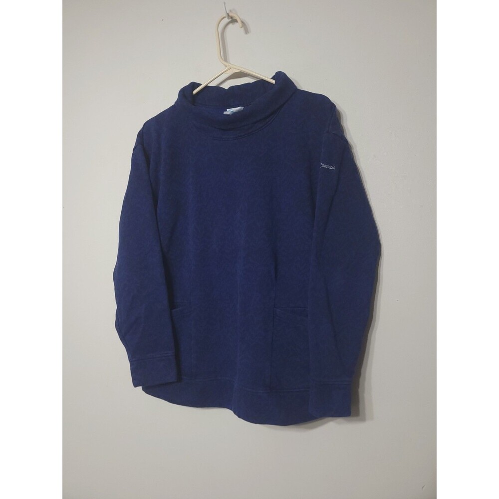 Columbia Sweatshirt Womens L Blue Fleece Cowl Neck Pullover Top